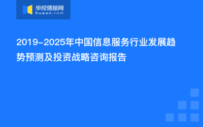 2020-2025年中國信息服務行業市場前景預測及投資戰略研究報告
